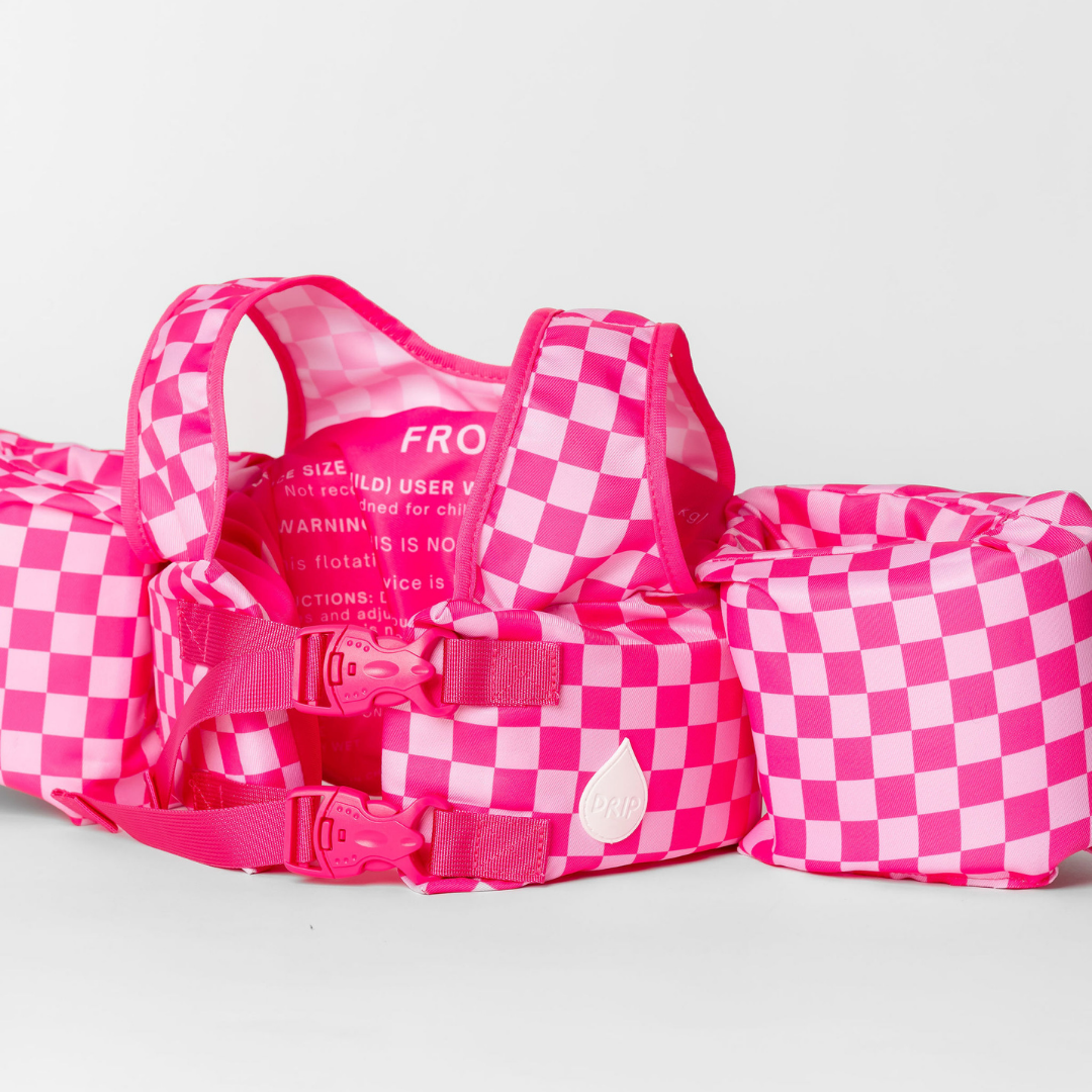 Drip Floats Pink Checkered Kids Floaties
