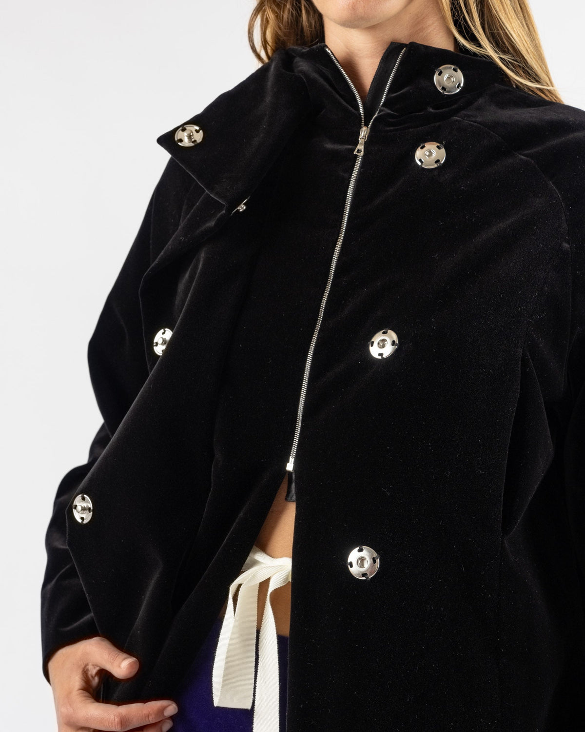 Colleen Allen High Collar Raglan Coat in Black