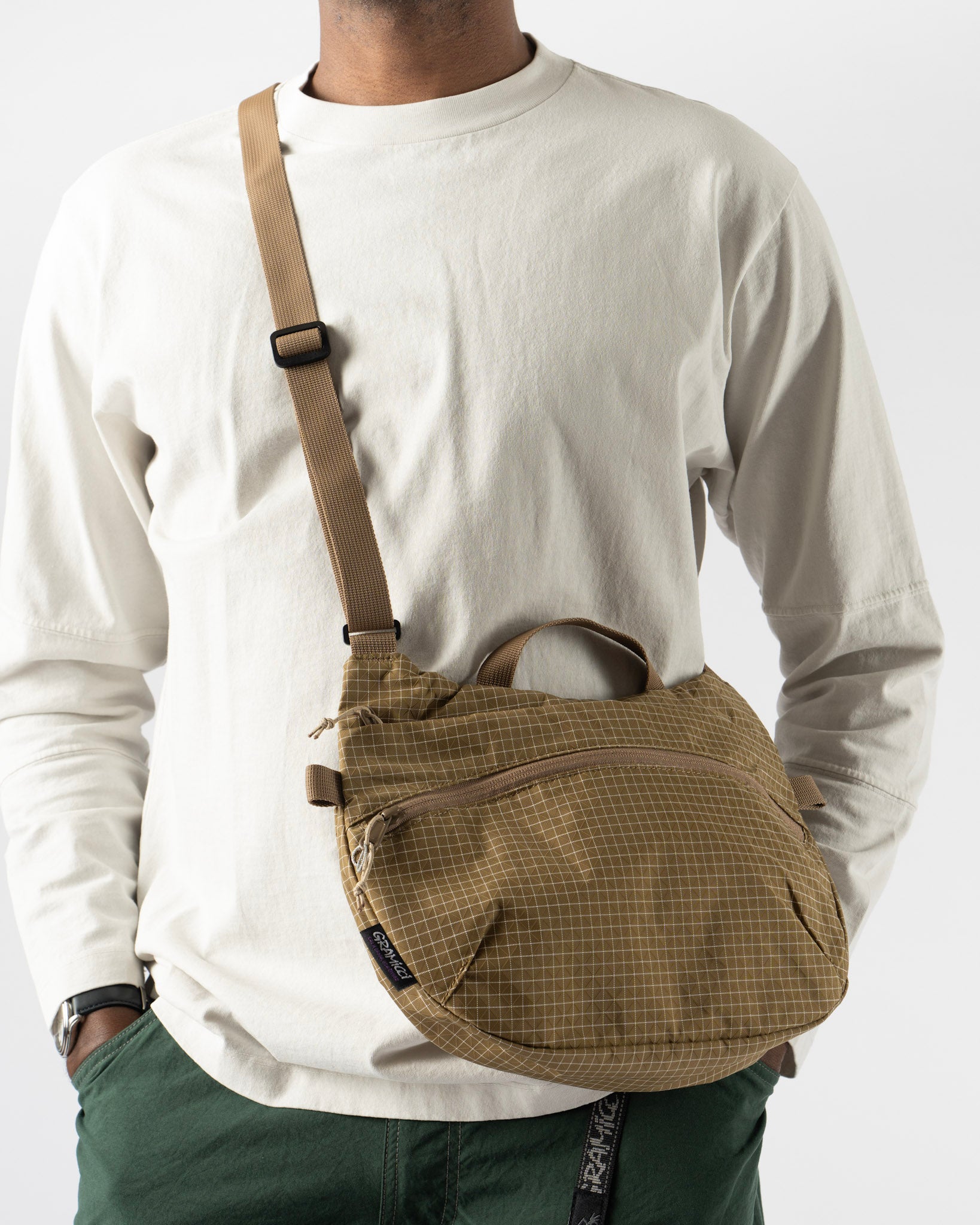 Gramicci Ripstop Shoulder Bag in Beige