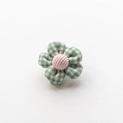 Tangle Shiny Stars - Gingham Flower Hair Clip | Green