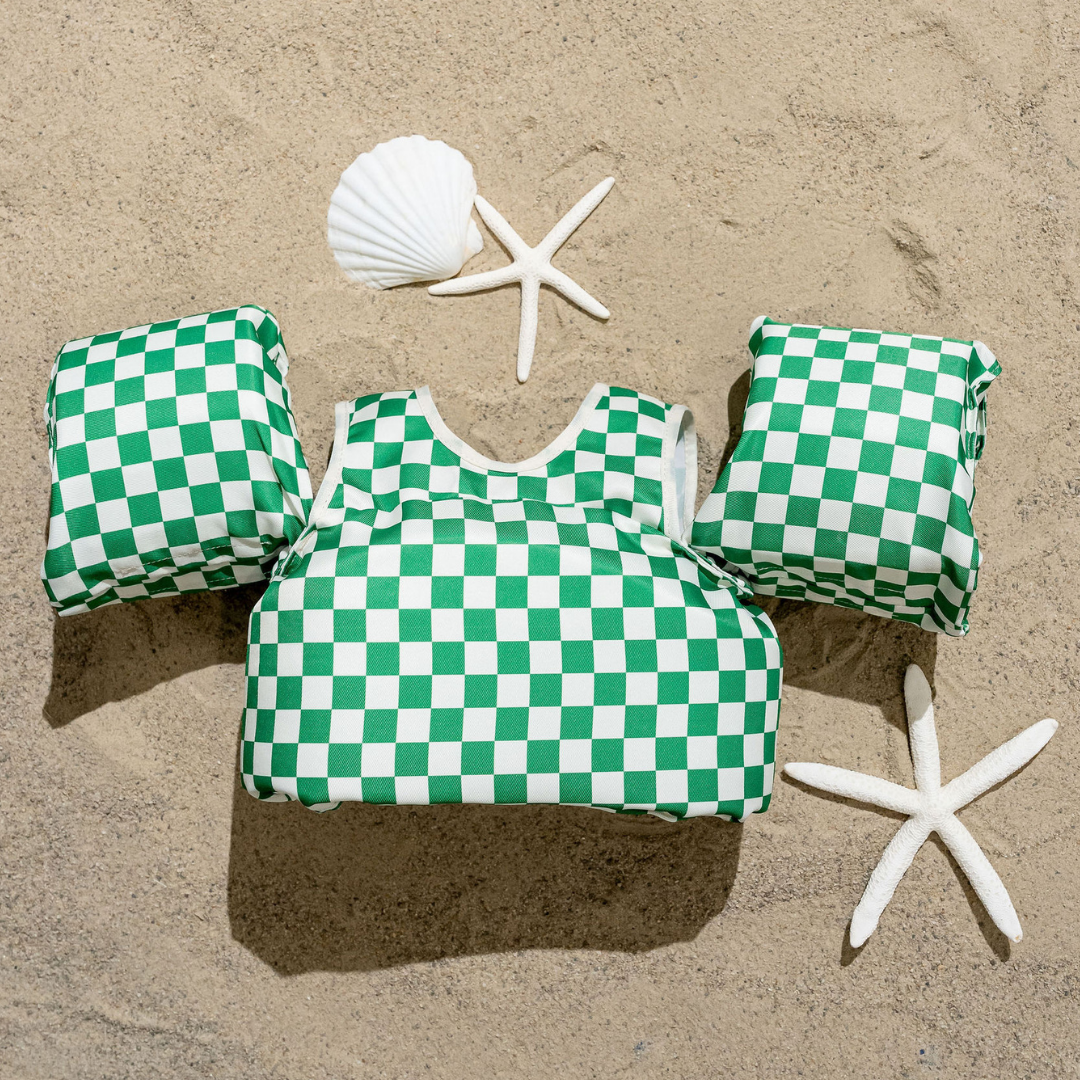 Drip Floats Green Checkered Kids Float