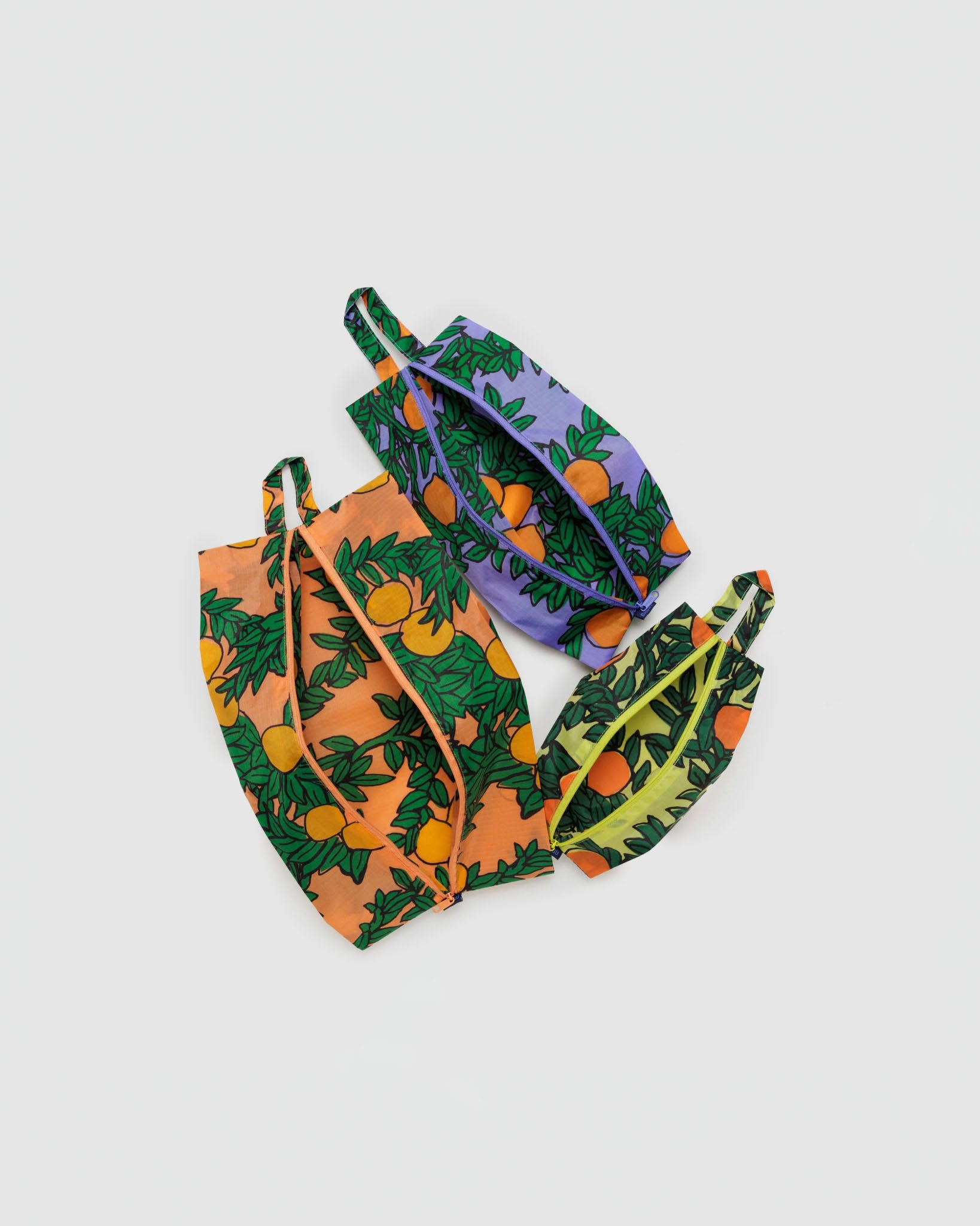 Baggu 3D Zip Set in Orange Trees