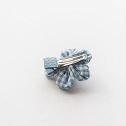 Tangle Shiny Stars - Gingham Flower Hair Clip | Blue