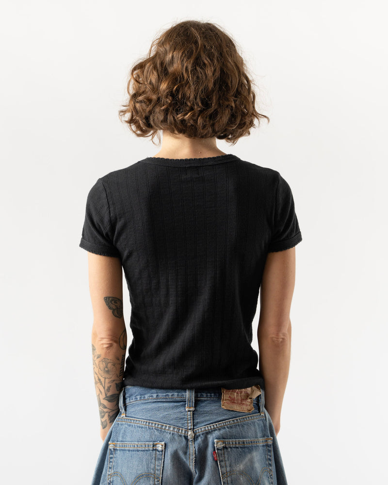 Pre-Owned: Leset Black Pointelle Tee