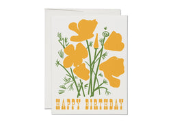 Red Cap Cards - California Poppy birthday greeting card