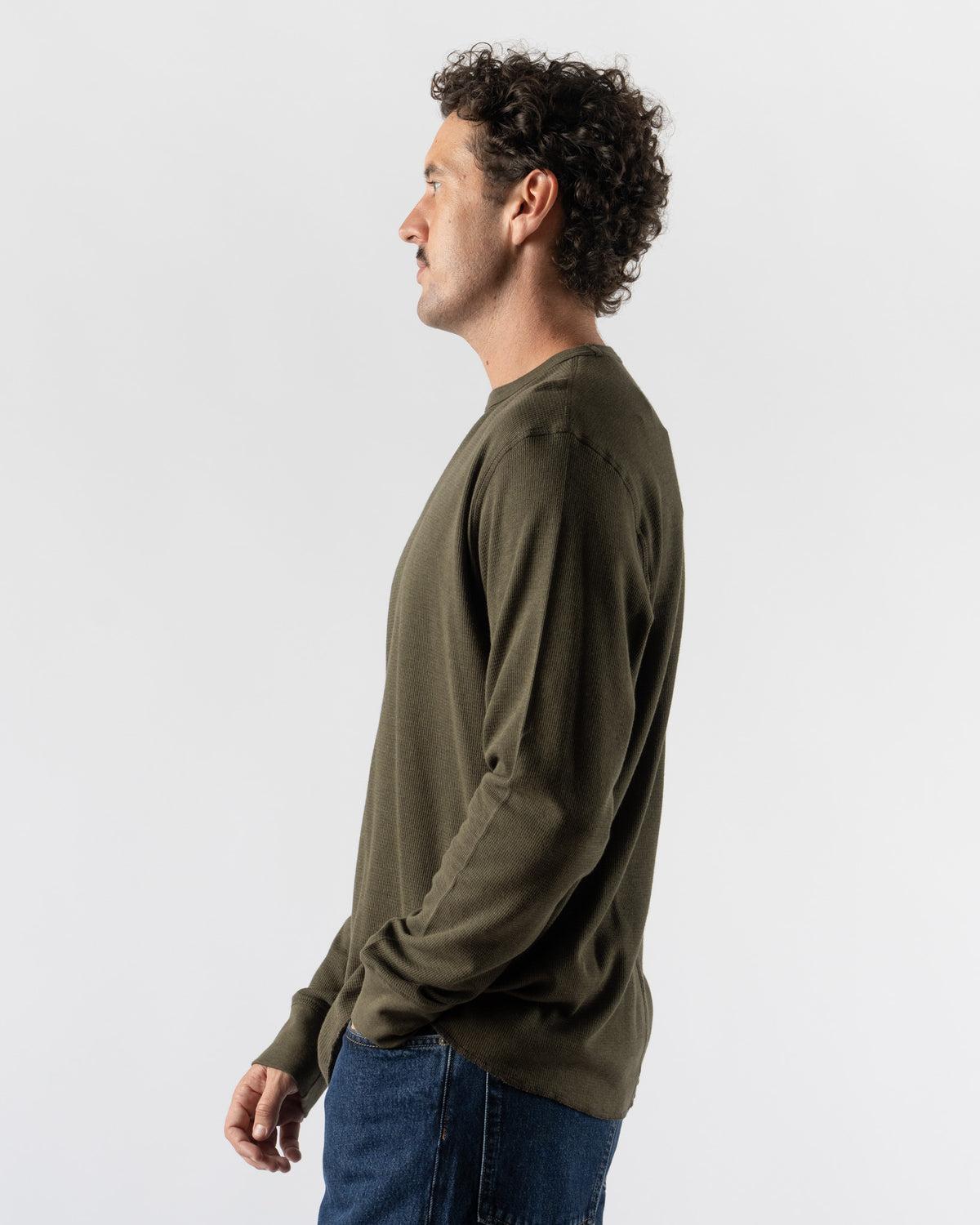 Sunflower Wool Waffle Tee LS in 340 Green