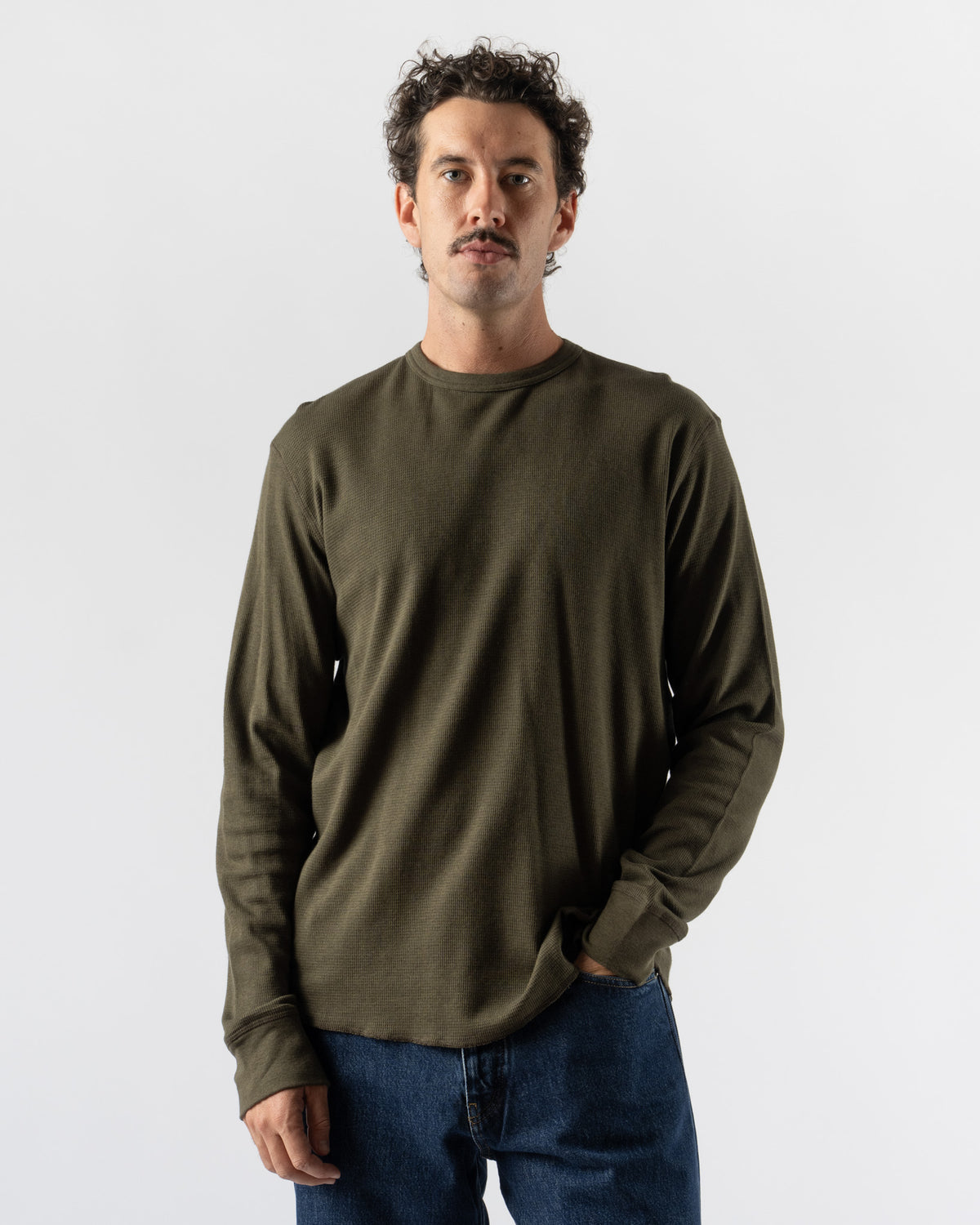 Sunflower Wool Waffle Tee LS in 340 Green