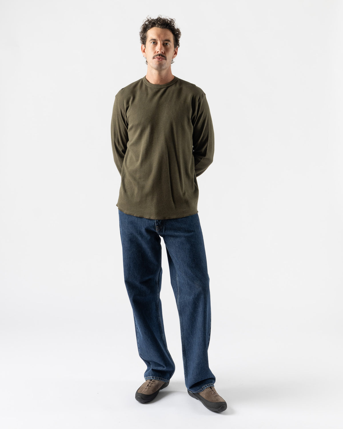 Sunflower Wool Waffle Tee LS in 340 Green