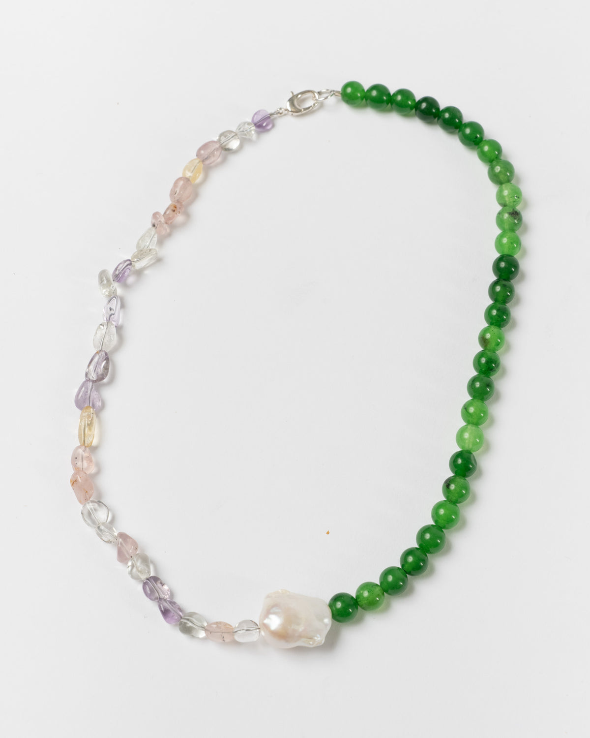 AGD Natural Necklace in Green/Clear/Pearl