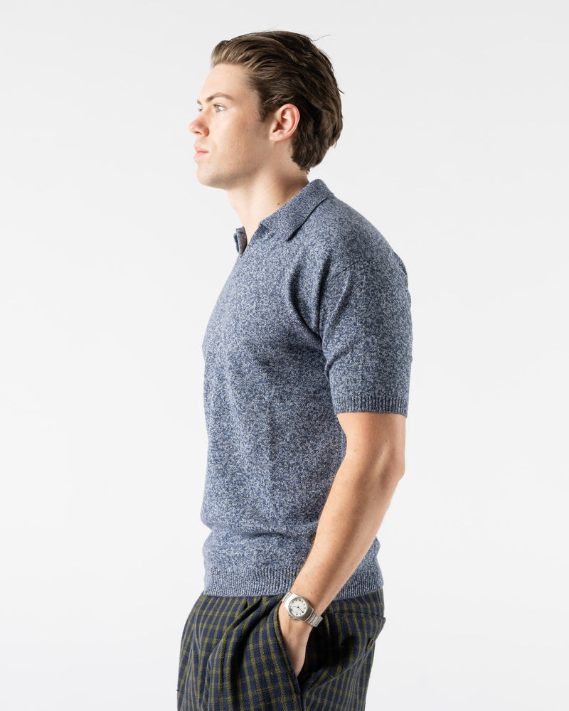 An Irrational Element Perlman Polo in Blue and Black Melange