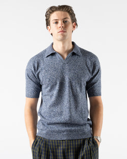 An Irrational Element Perlman Polo in Blue and Black Melange