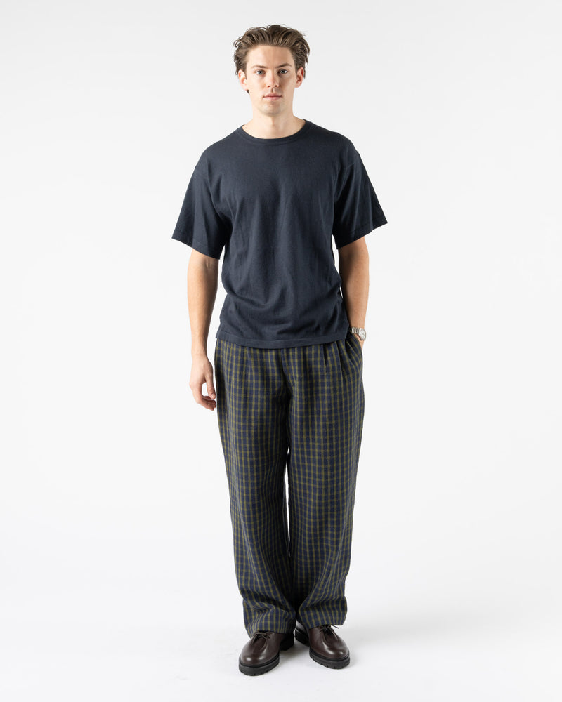 An Irrational Element Pioneer Trouser in Navy/Olive Check