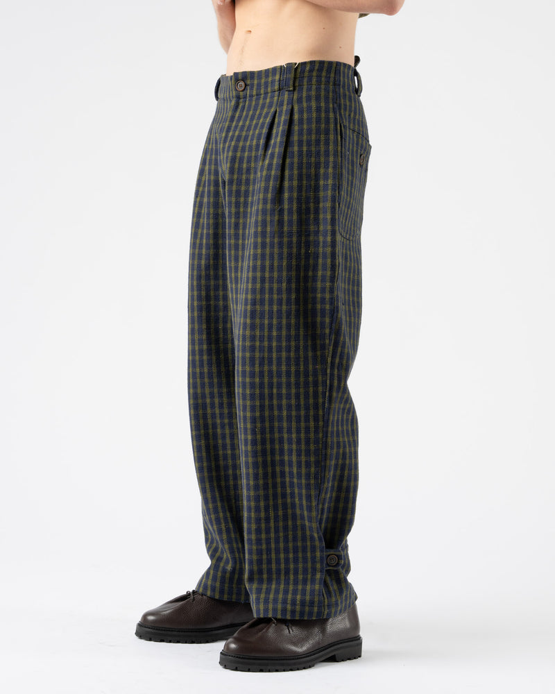 An Irrational Element Pioneer Trouser in Navy/Olive Check