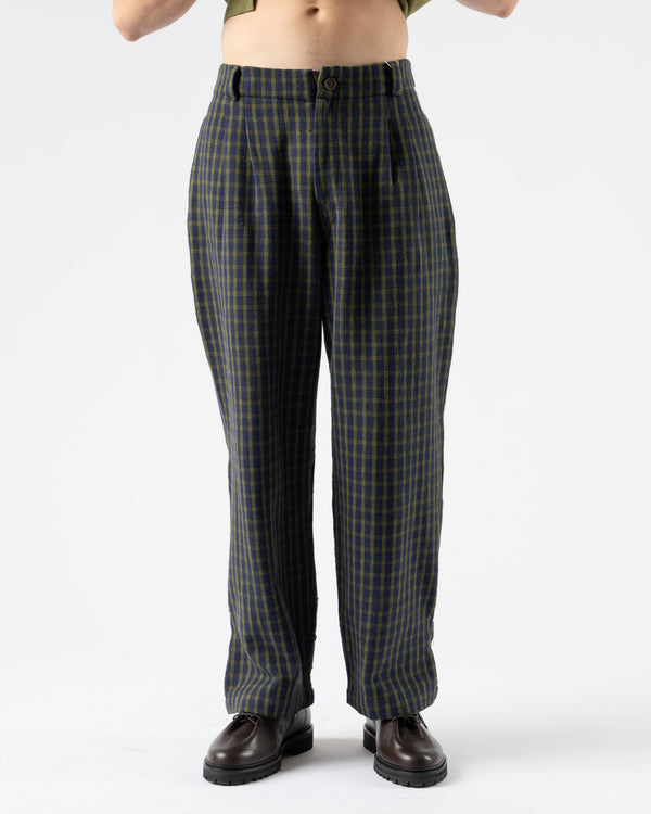 An Irrational Element Pioneer Trouser in Navy/Olive Check