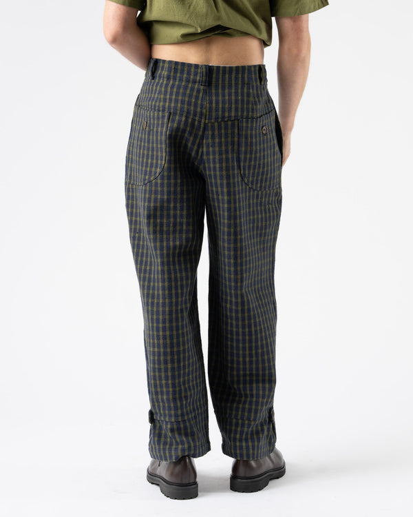 An Irrational Element Pioneer Trouser in Navy/Olive Check