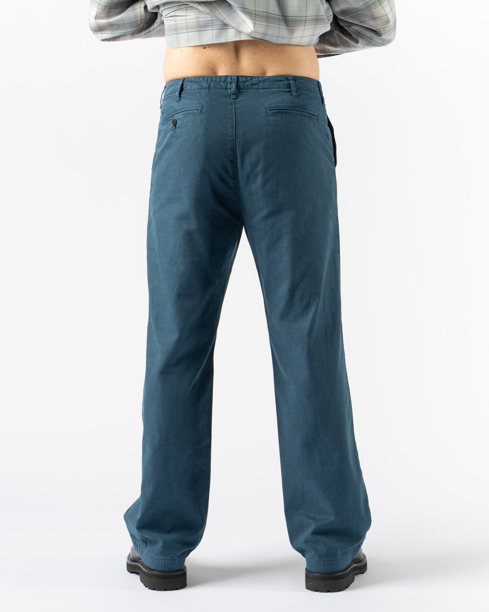 Auralee Product Dyed Finx Gabardine Pants in Dyed Navy