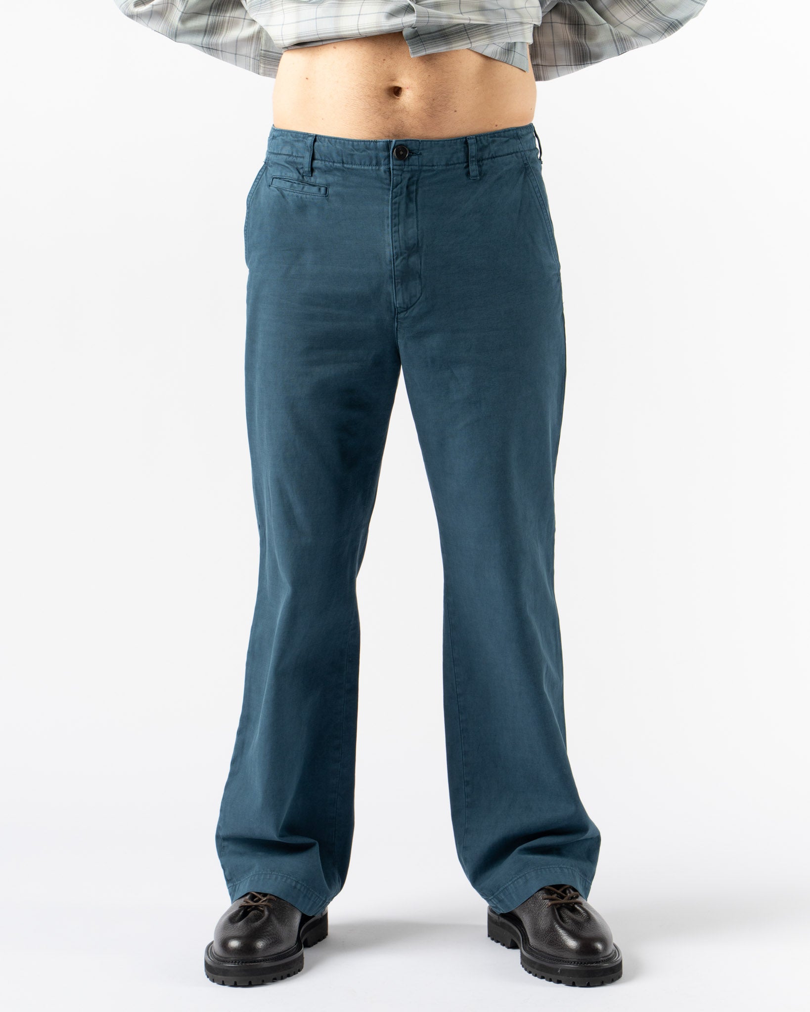 Auralee Product Dyed Finx Gabardine Pants in Dyed Navy