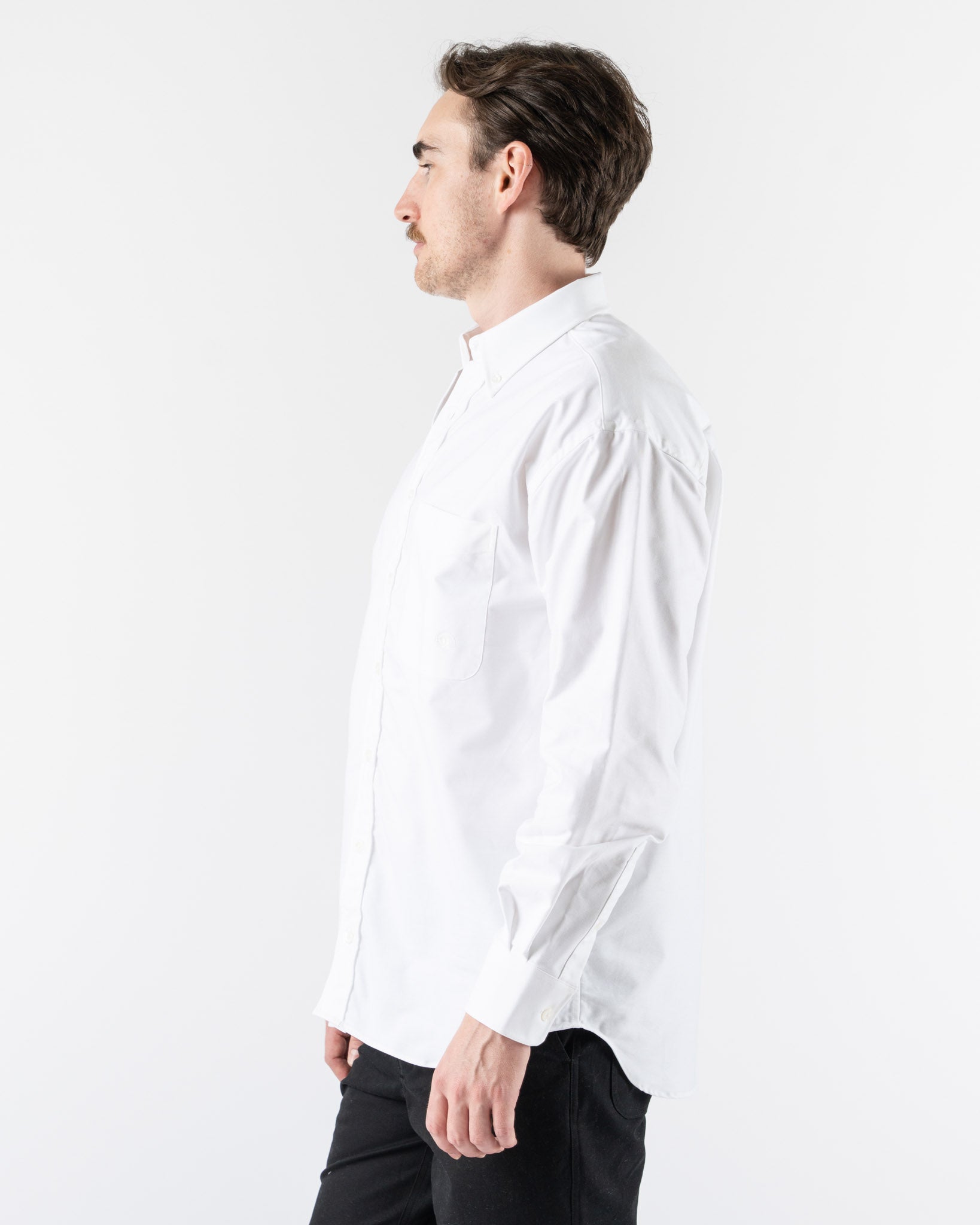 Aaron Levine Logo Oxford Shirt in White