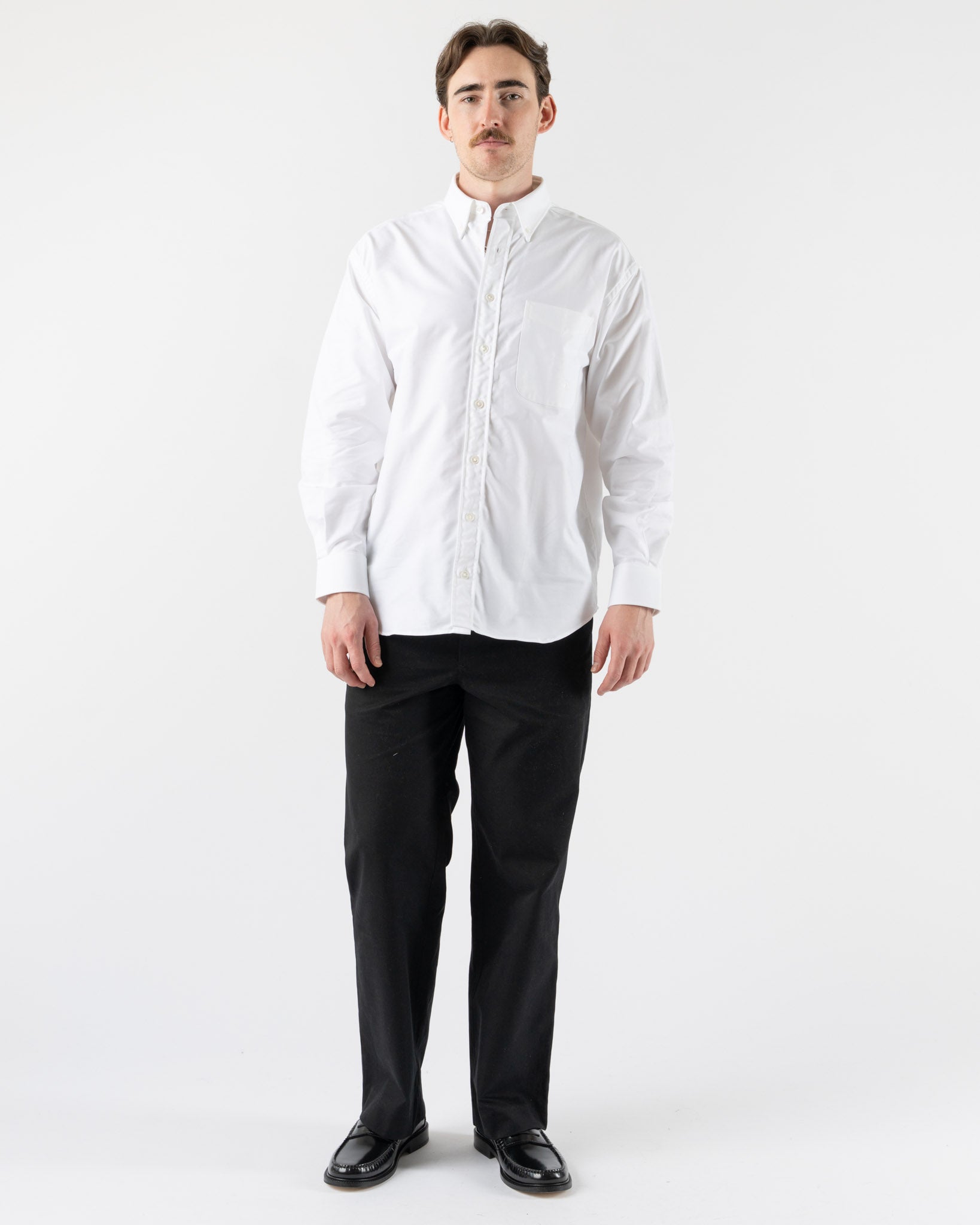 Aaron Levine Logo Oxford Shirt in White
