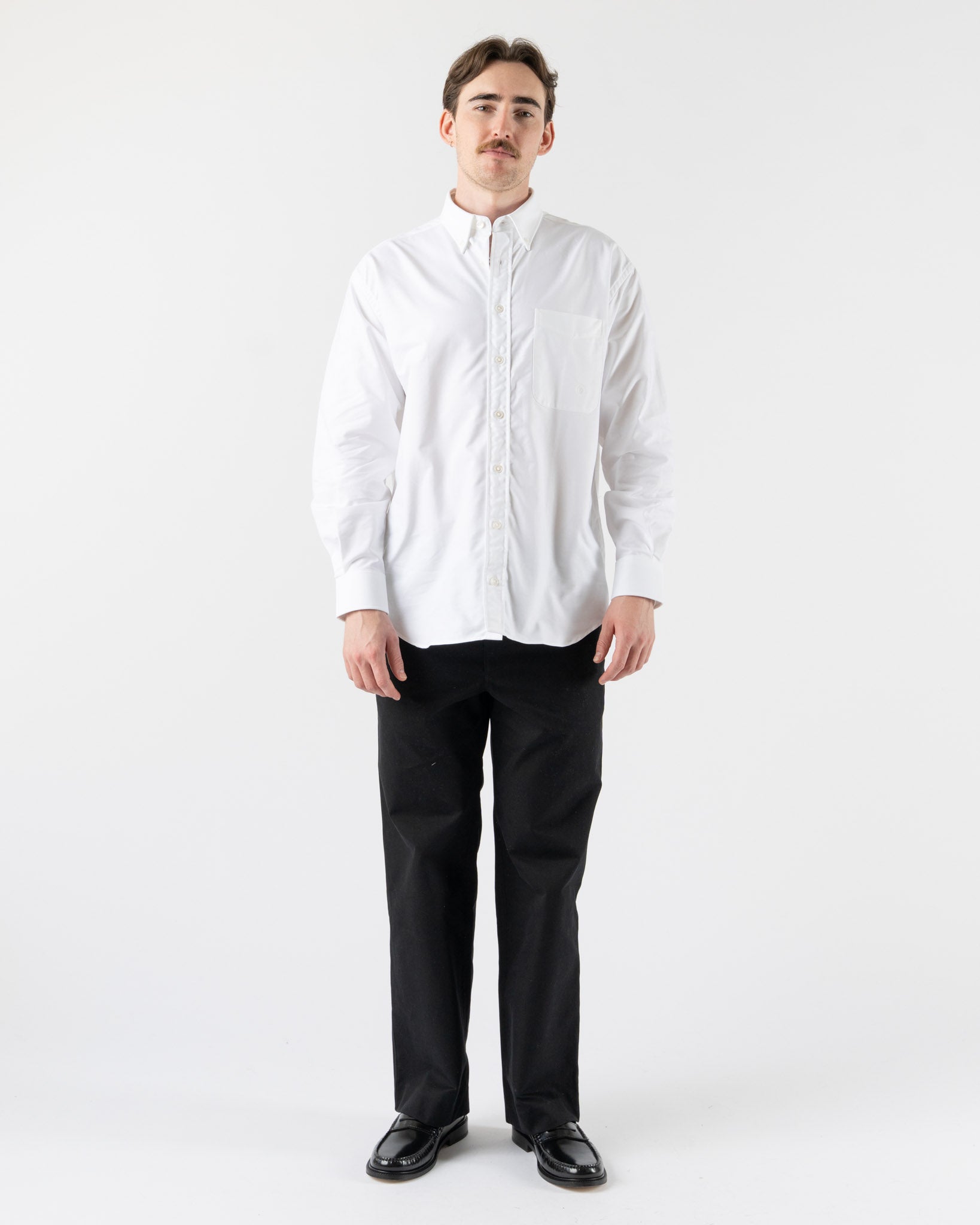 Aaron Levine Logo Oxford Shirt in White