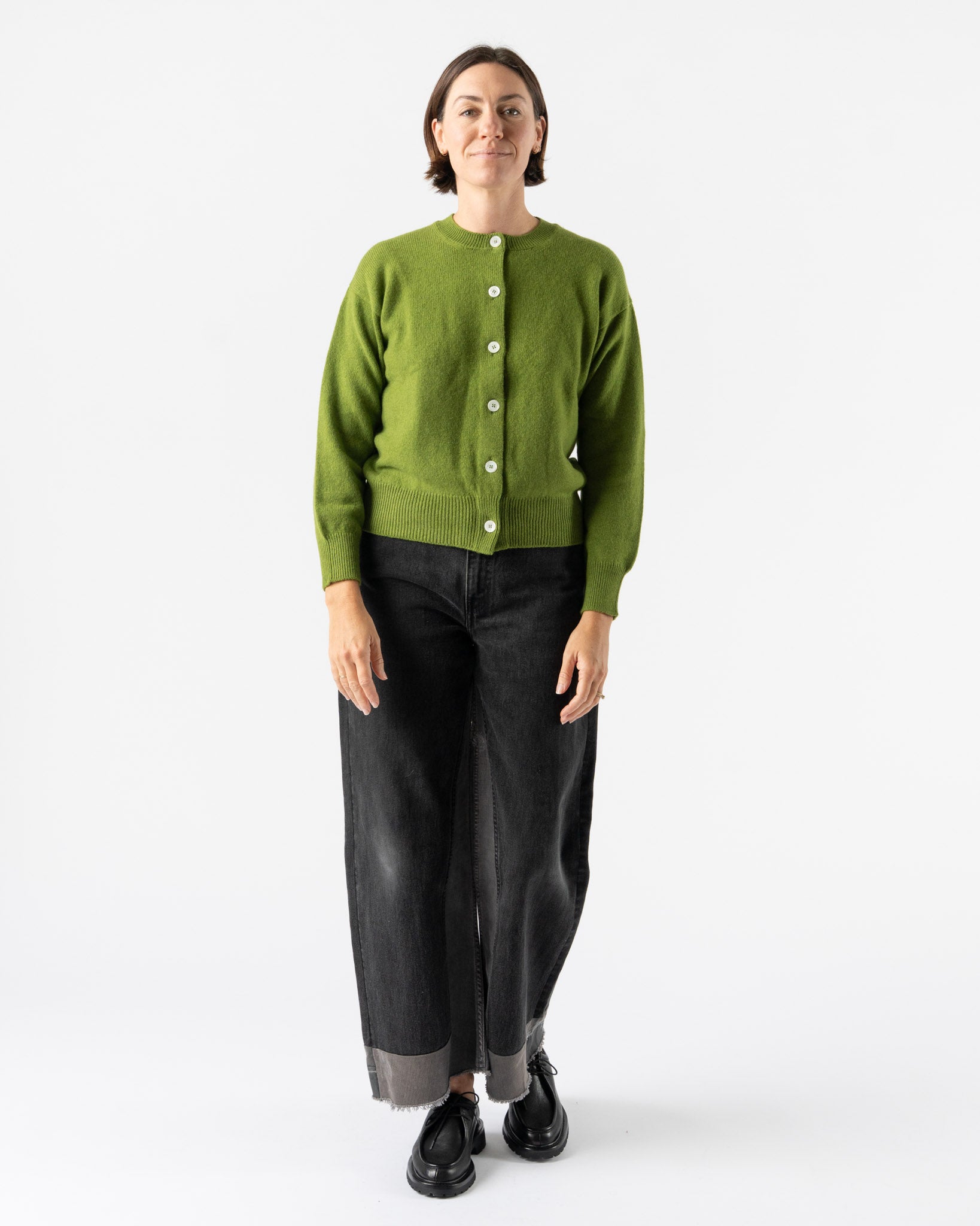 &Daughter Ada Crewneck Cardigan in Green