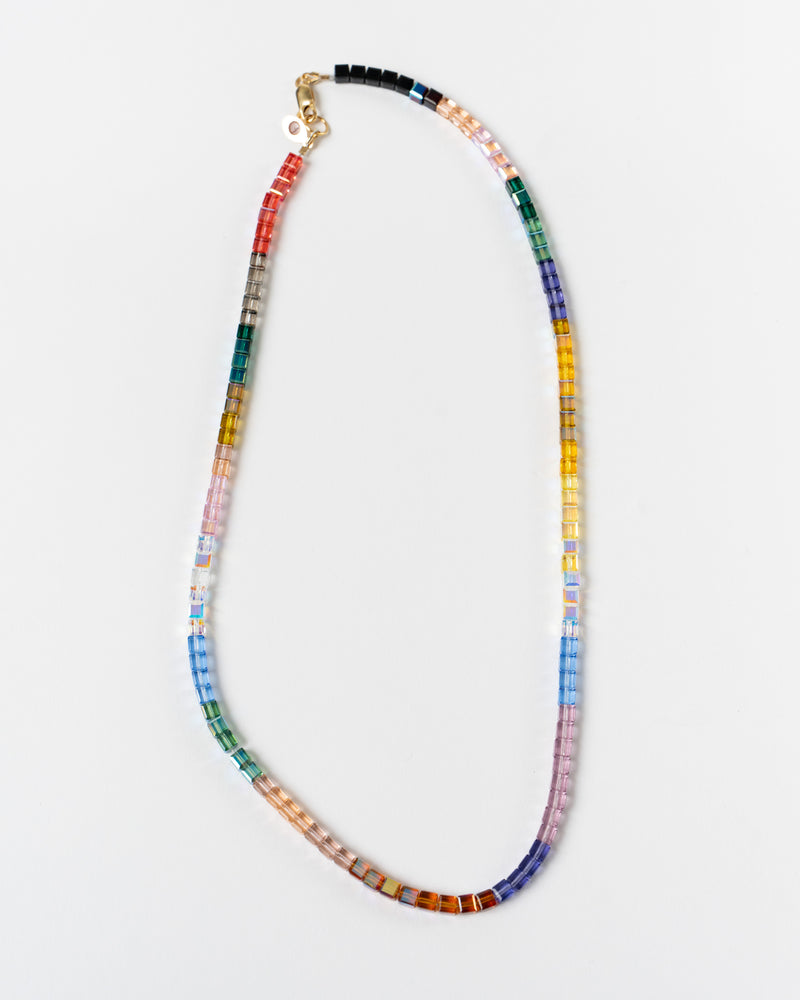 Aileen Gural Light Language Necklace in Multi Colored Swarovski Crystals
