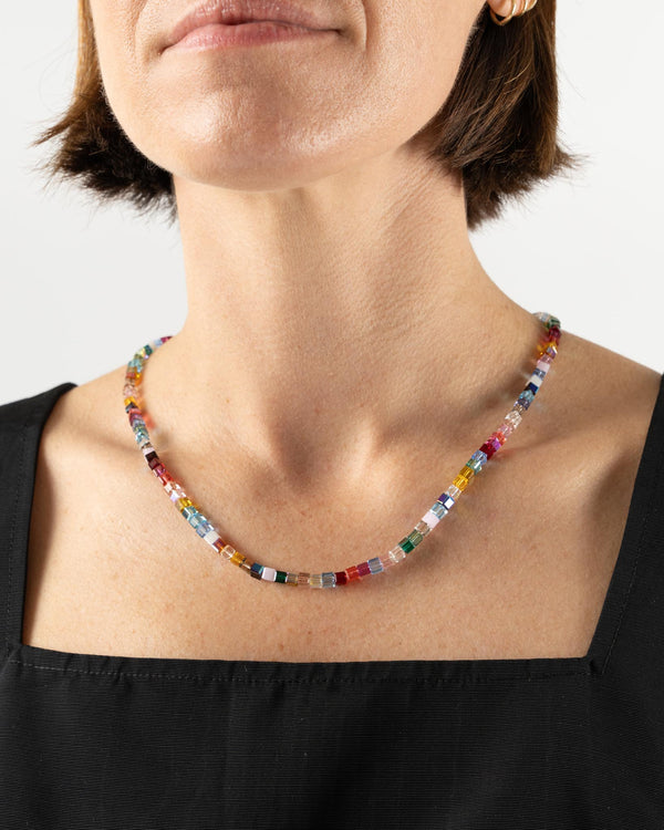 Aileen Gural Light Language Necklace in Multi Colored Swarovski Crystals