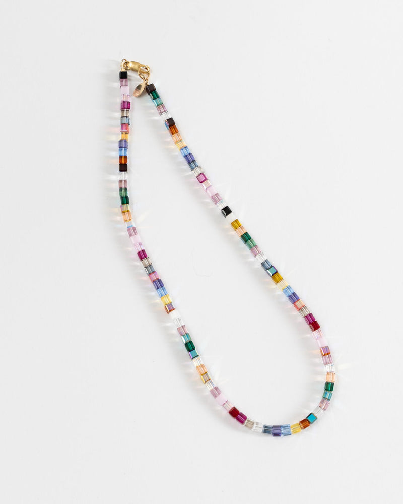 Aileen Gural Light Language Necklace in Multi Colored Swarovski Crystals