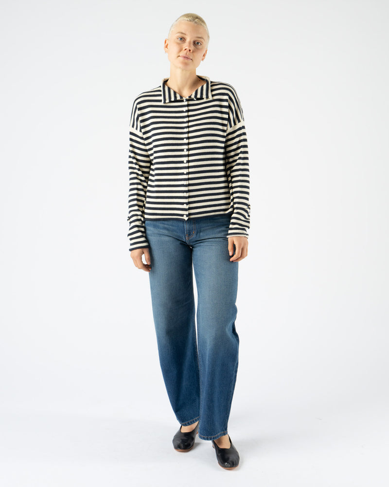 Alex Mill Taylor Striped Cardigan in Navy/Ivory