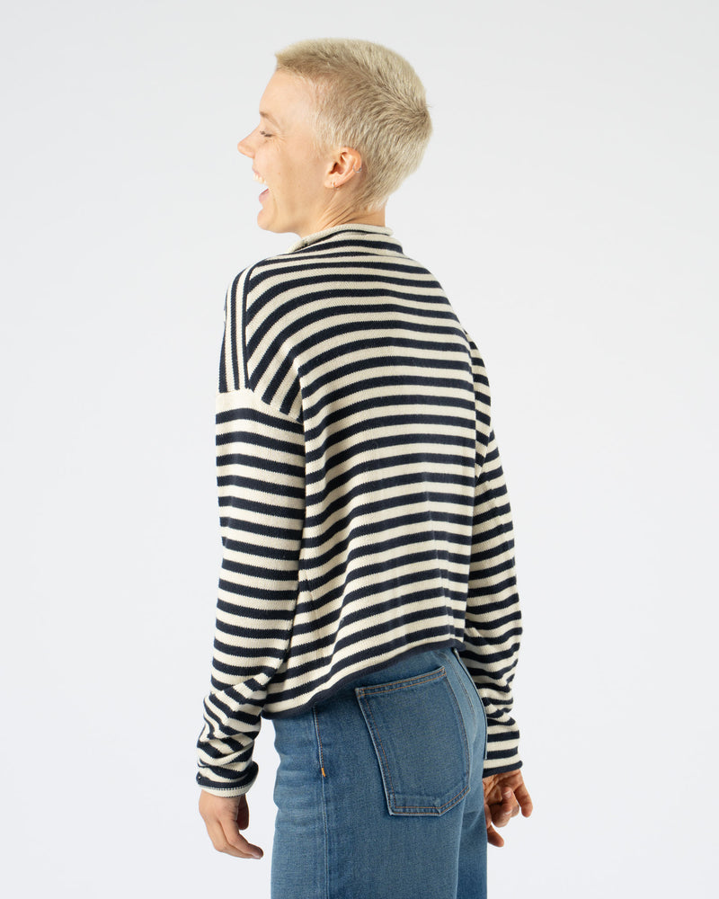 Alex Mill Taylor Striped Cardigan in Navy/Ivory