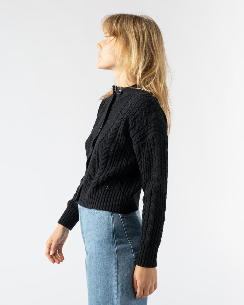 Alex Mill Cable Knit Nico Chunky Cardigan in Black