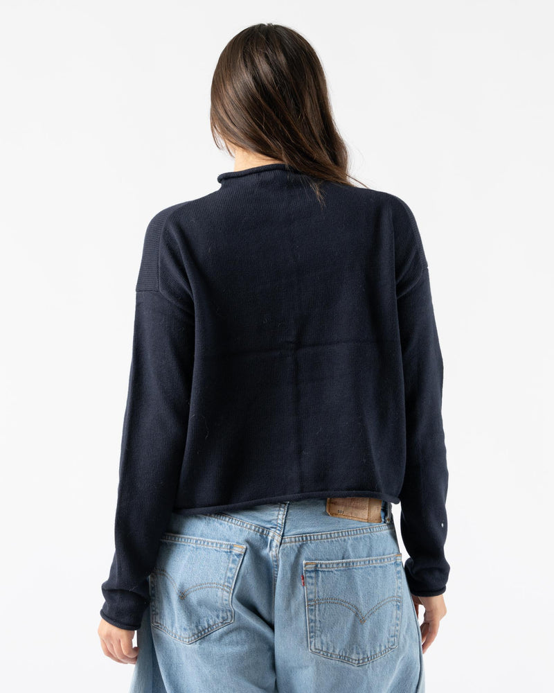 Alex Mill Taylor Rollneck Cardigan in Navy