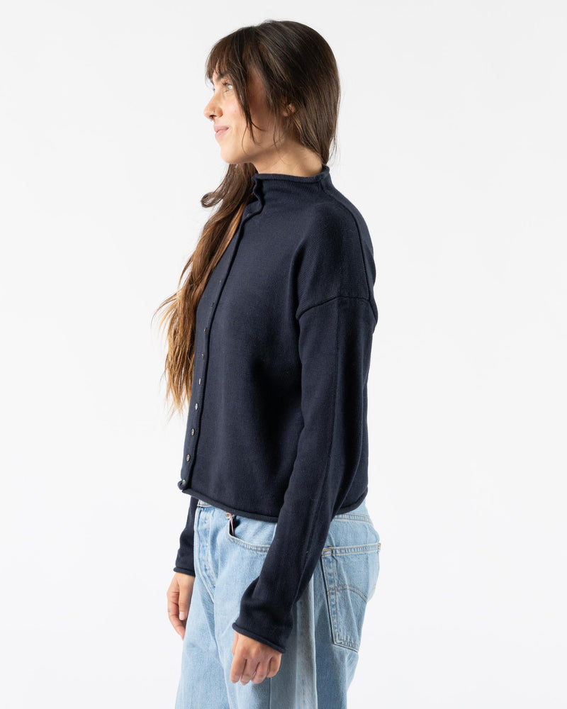 Alex Mill Taylor Rollneck Cardigan in Navy