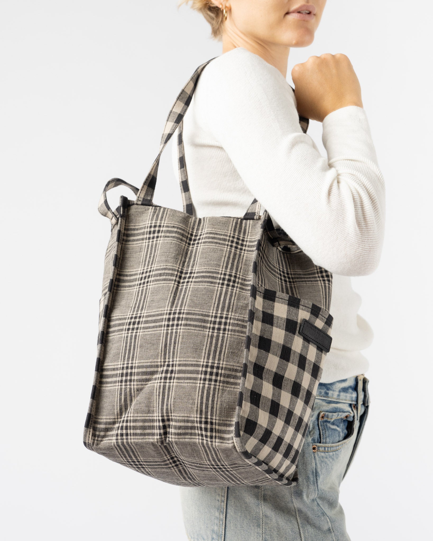 Amiacalva Easy Bag in Black/White Check Curated at Jake and Jones