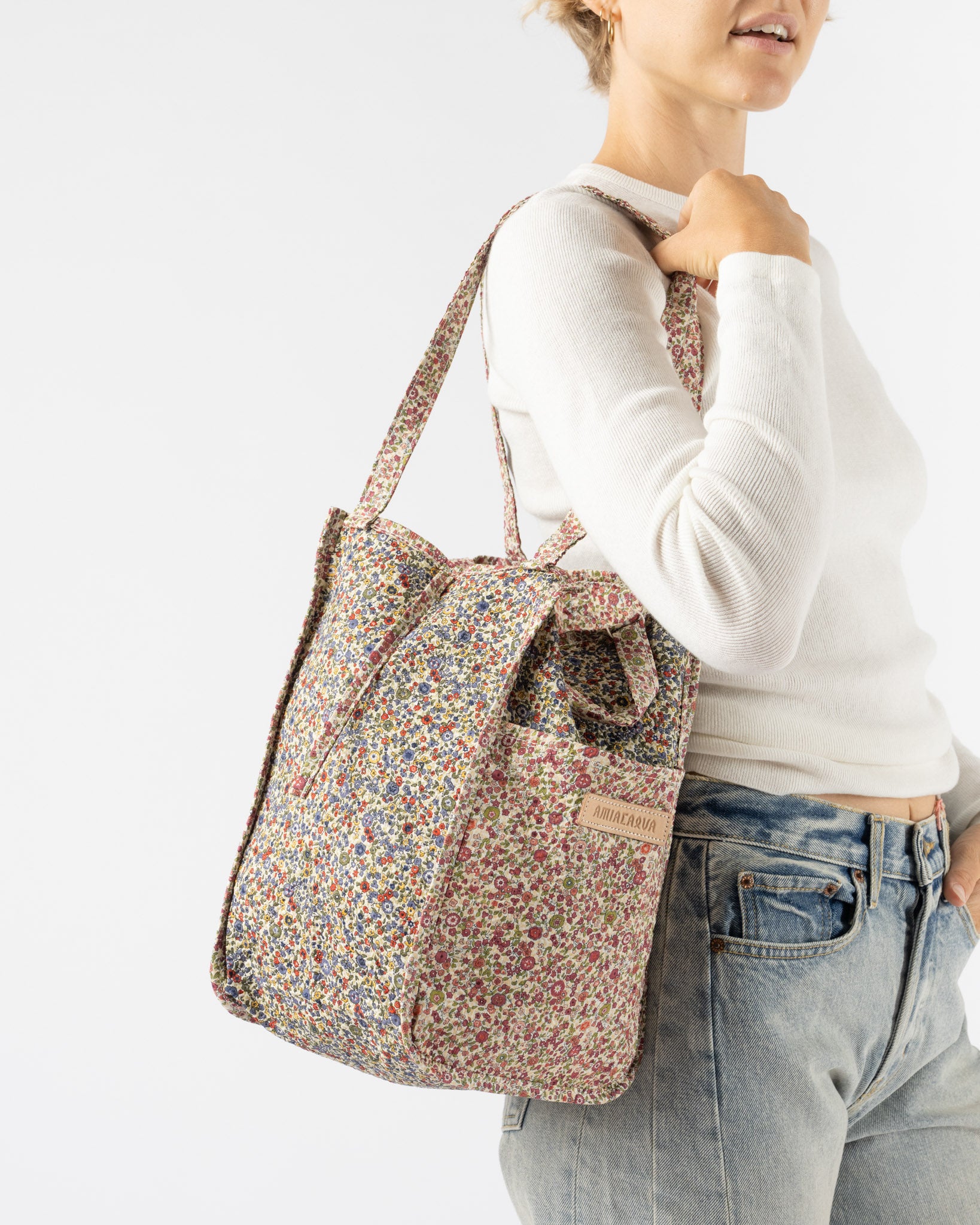 Amiacalva Easy Bag in Light Pink Multi FLoral Curated at Jake and