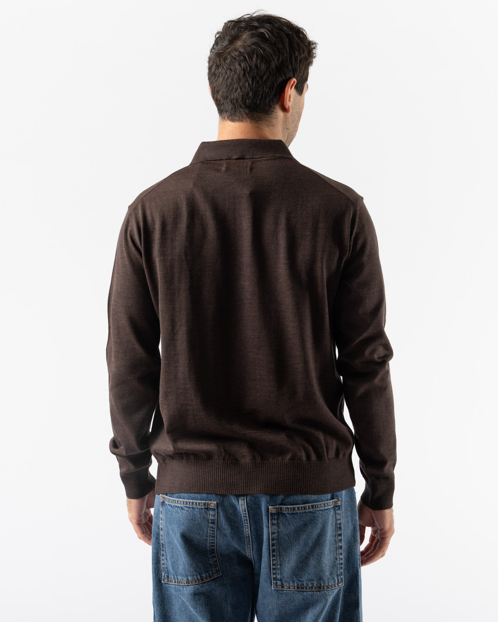Another Aspect Another Polo Shirt 2.0 in Brown Melange