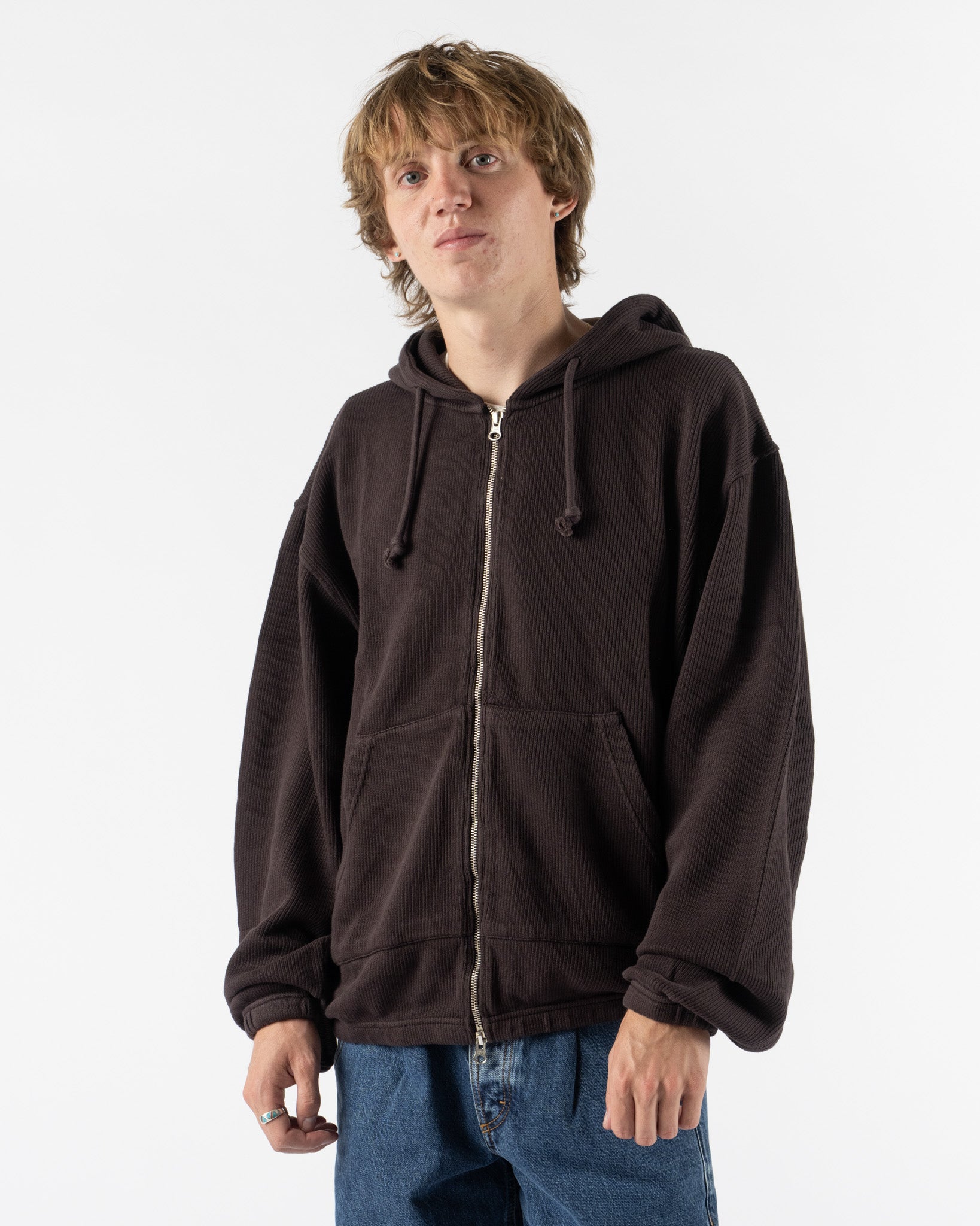 Another Aspect Another Zip Hoodie 1.0 in Dark Brown
