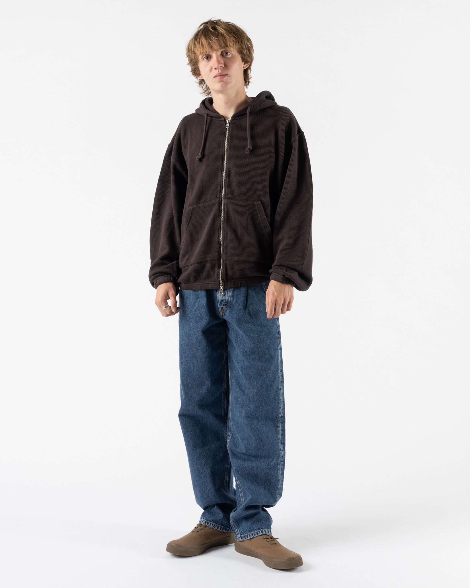 Another Aspect Another Zip Hoodie 1.0 in Dark Brown