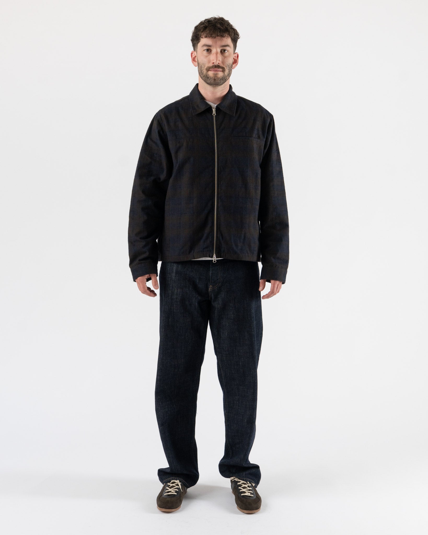 Another Aspect Another Overshirt 3.0 in Navy/Brown Check