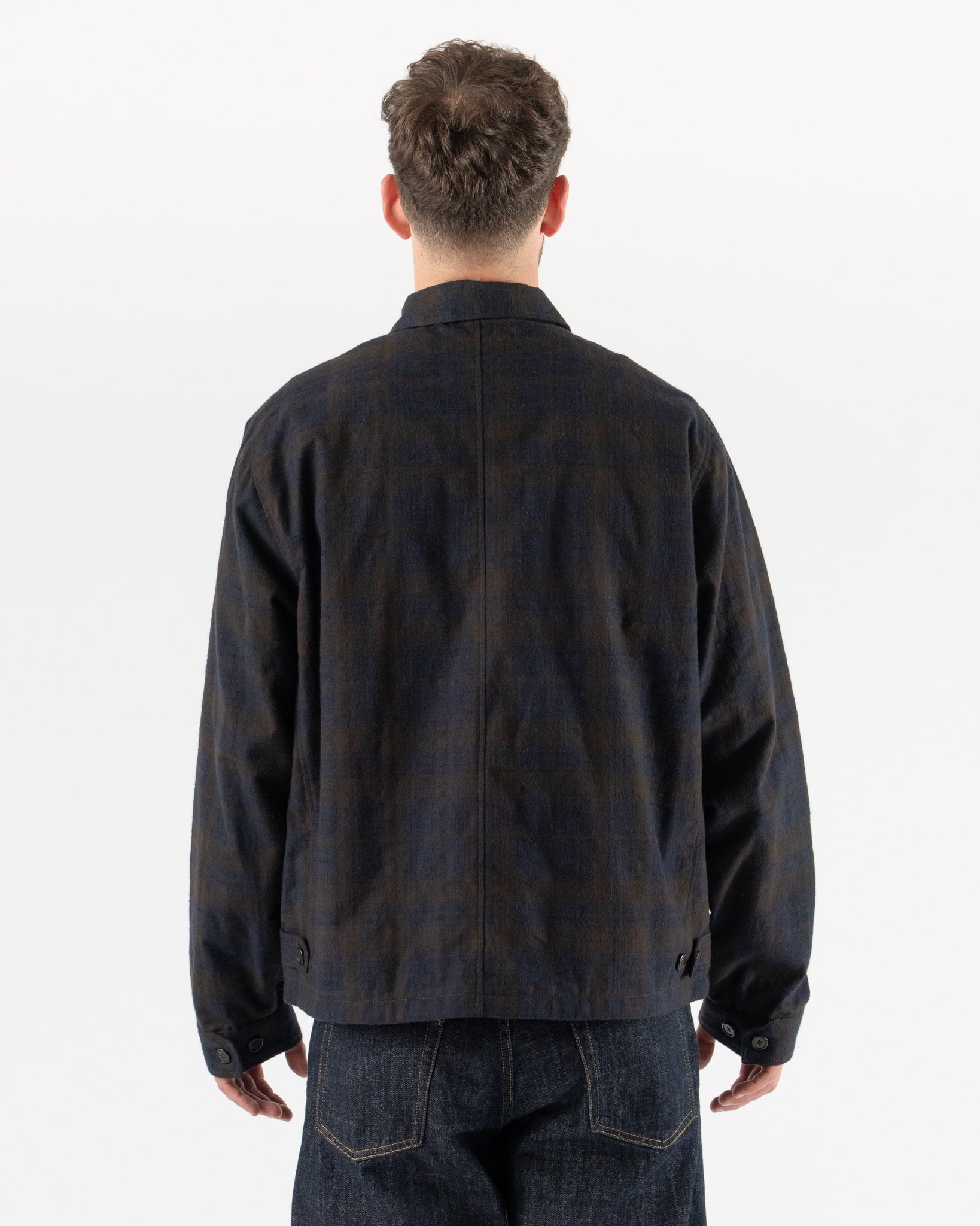Another Aspect Another Overshirt 3.0 in Navy/Brown Check