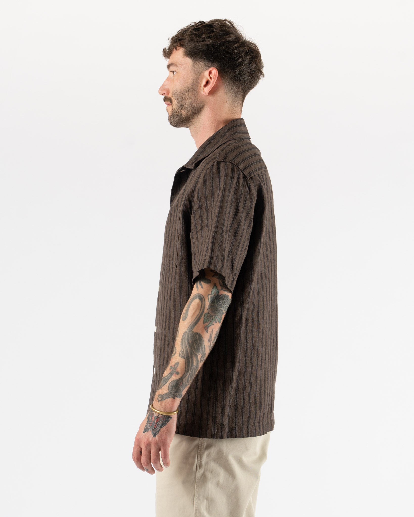 Another Aspect Another Shirt 2.0 in Brown Stripe