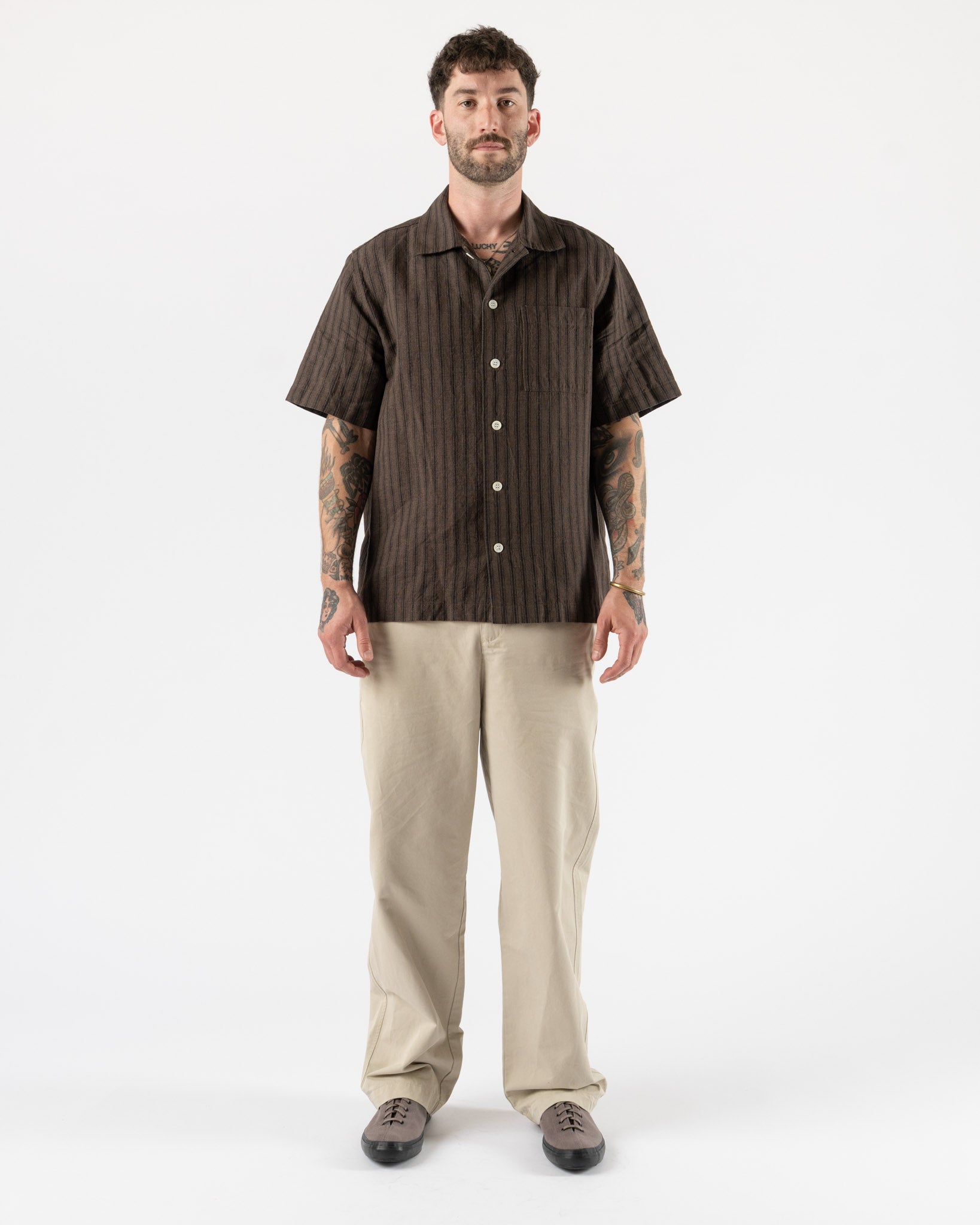Another Aspect Another Shirt 2.0 in Brown Stripe