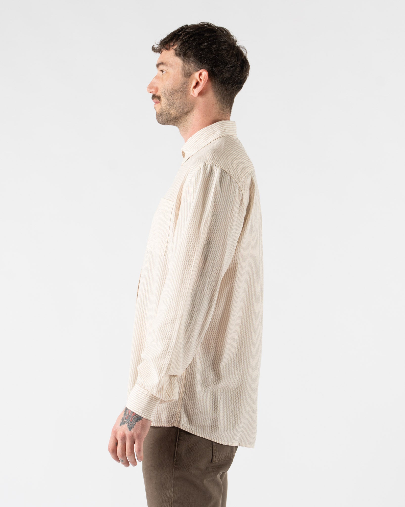 Another Aspect Another Shirt 1.0 in Ecru Brown Stripe