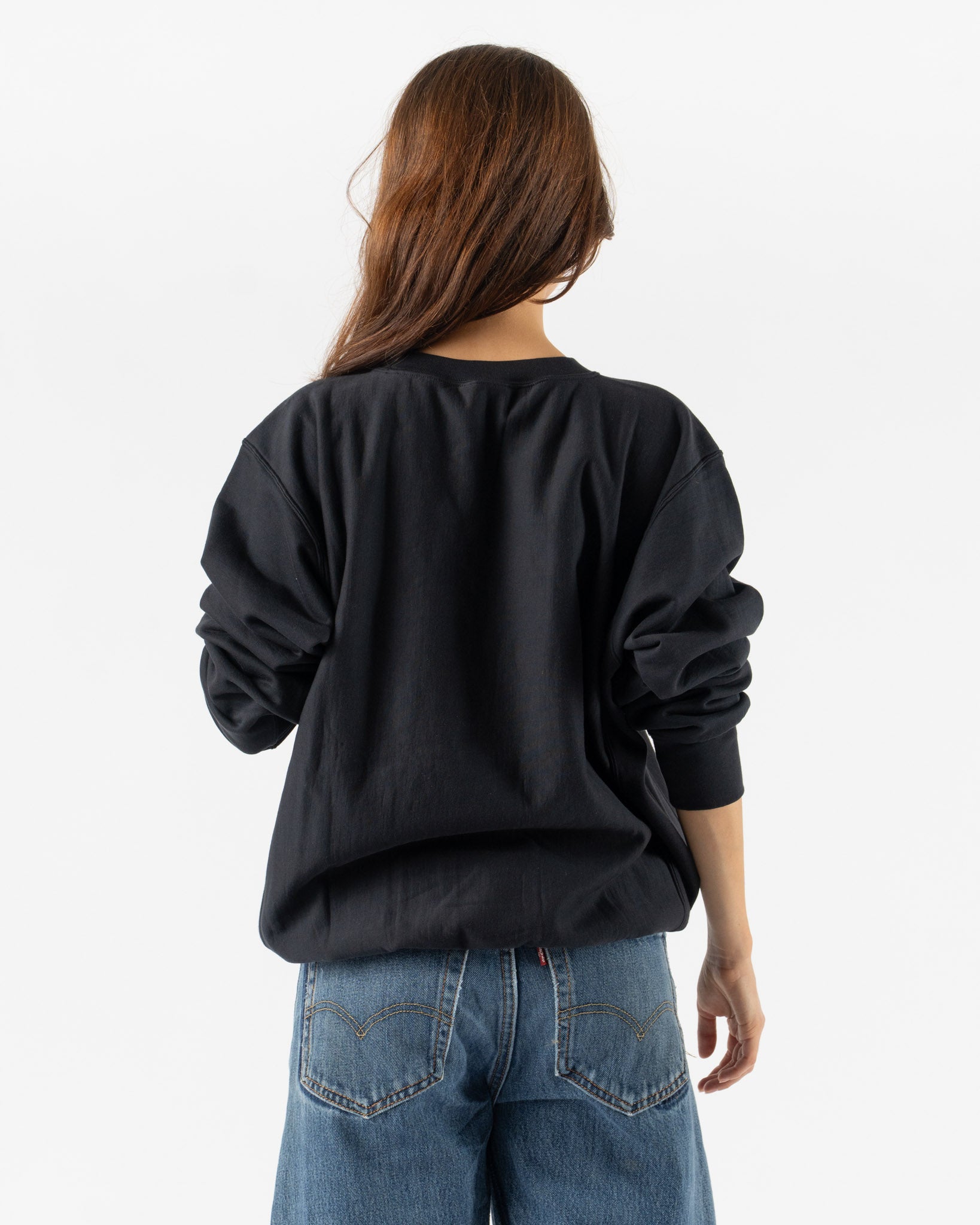 Auralee Elastic High Gauge Sweat P/O in Ink Black