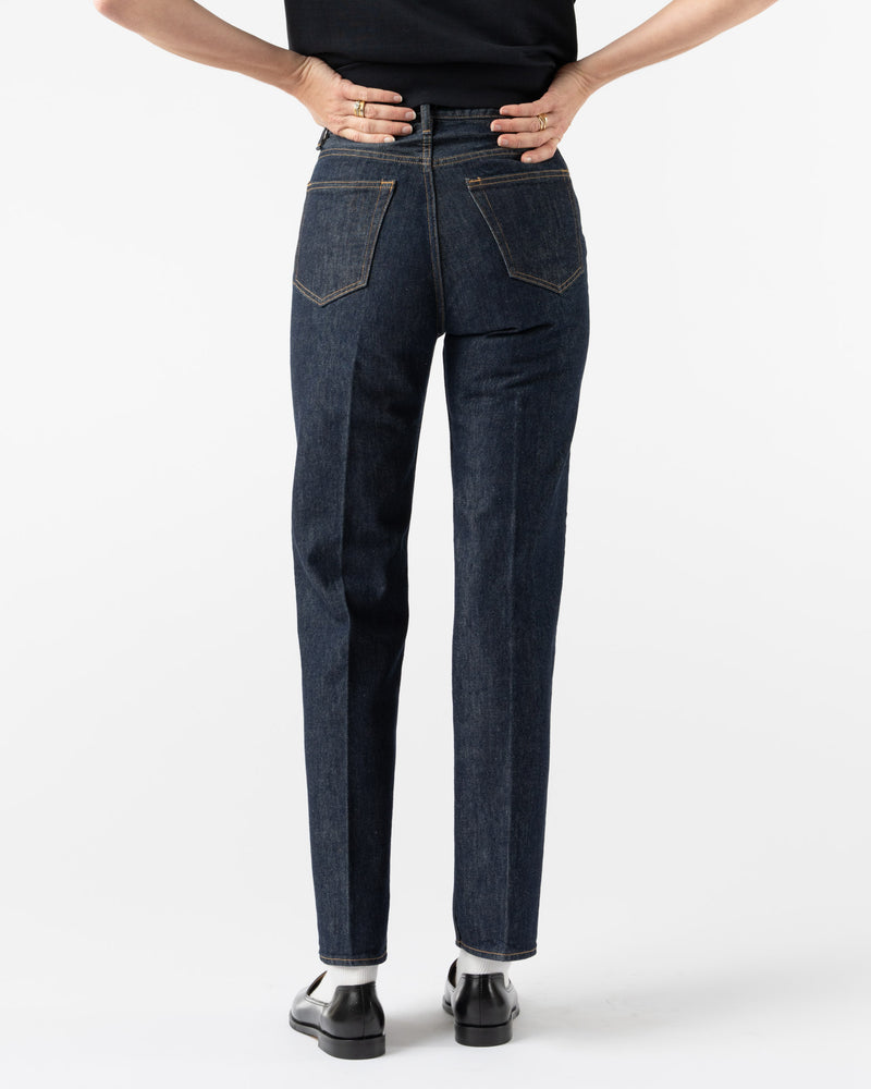 Auralee Hard Twist Denim 5P Pants in Indigo