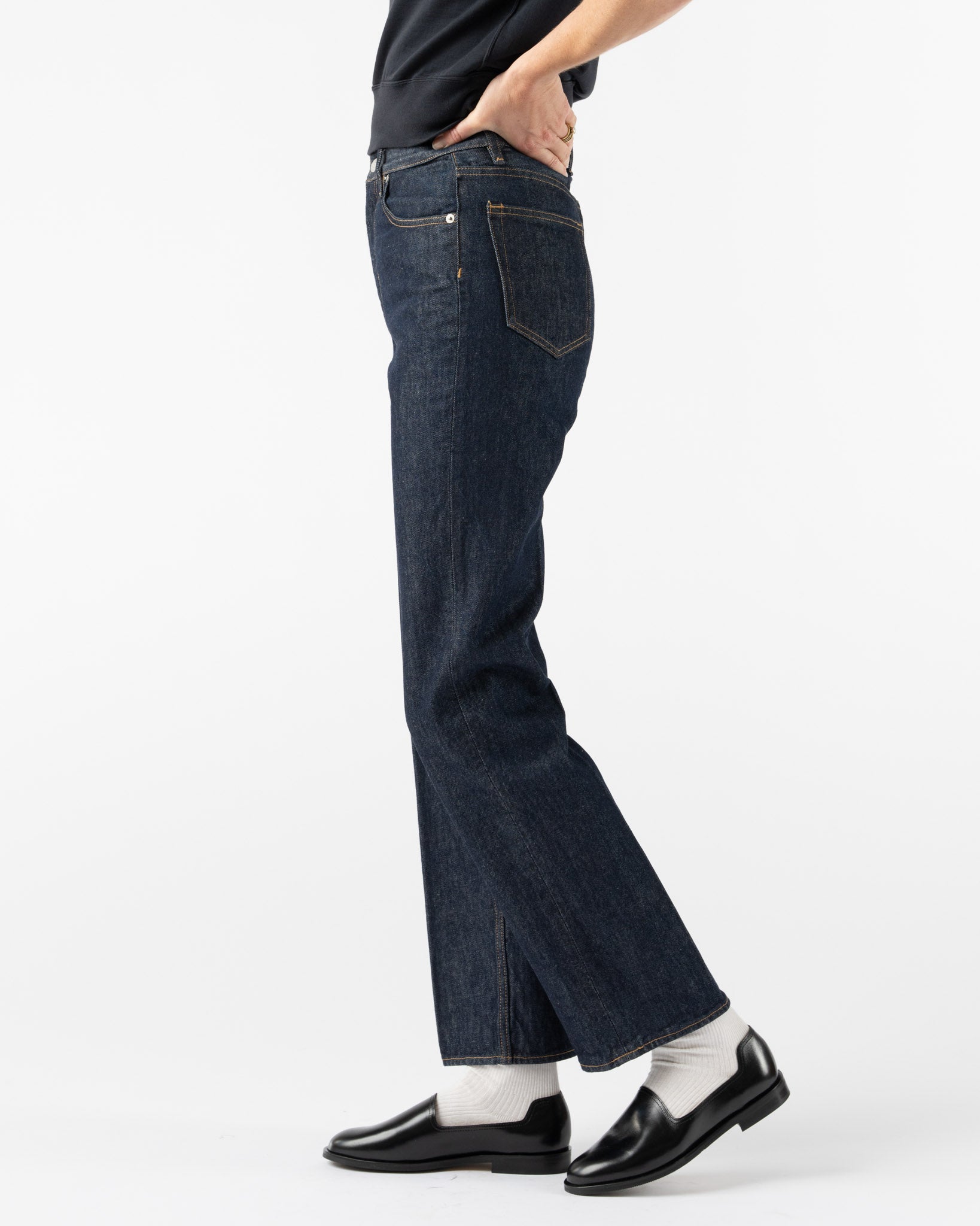Auralee Hard Twist Denim 5P Pants in Indigo