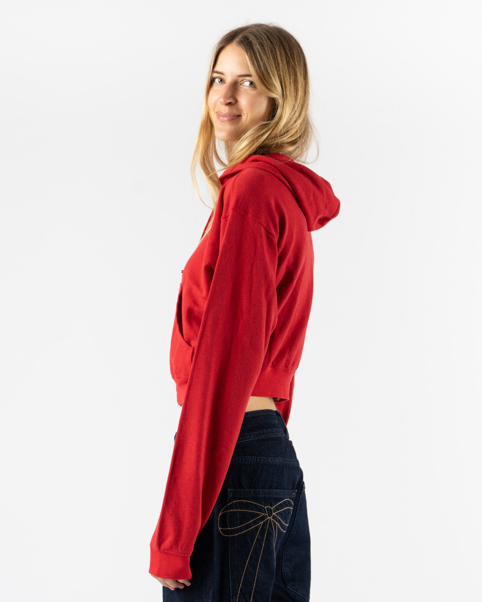 Auralee High Twist Parka Jacket in Red