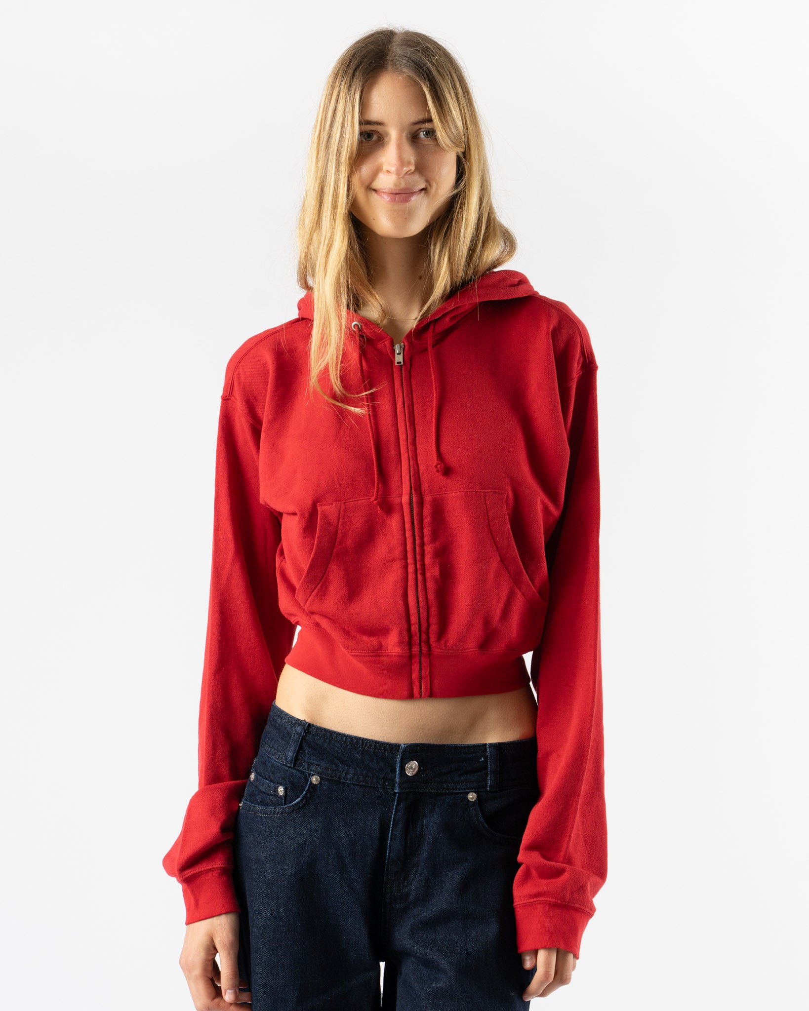 Auralee High Twist Parka Jacket in Red