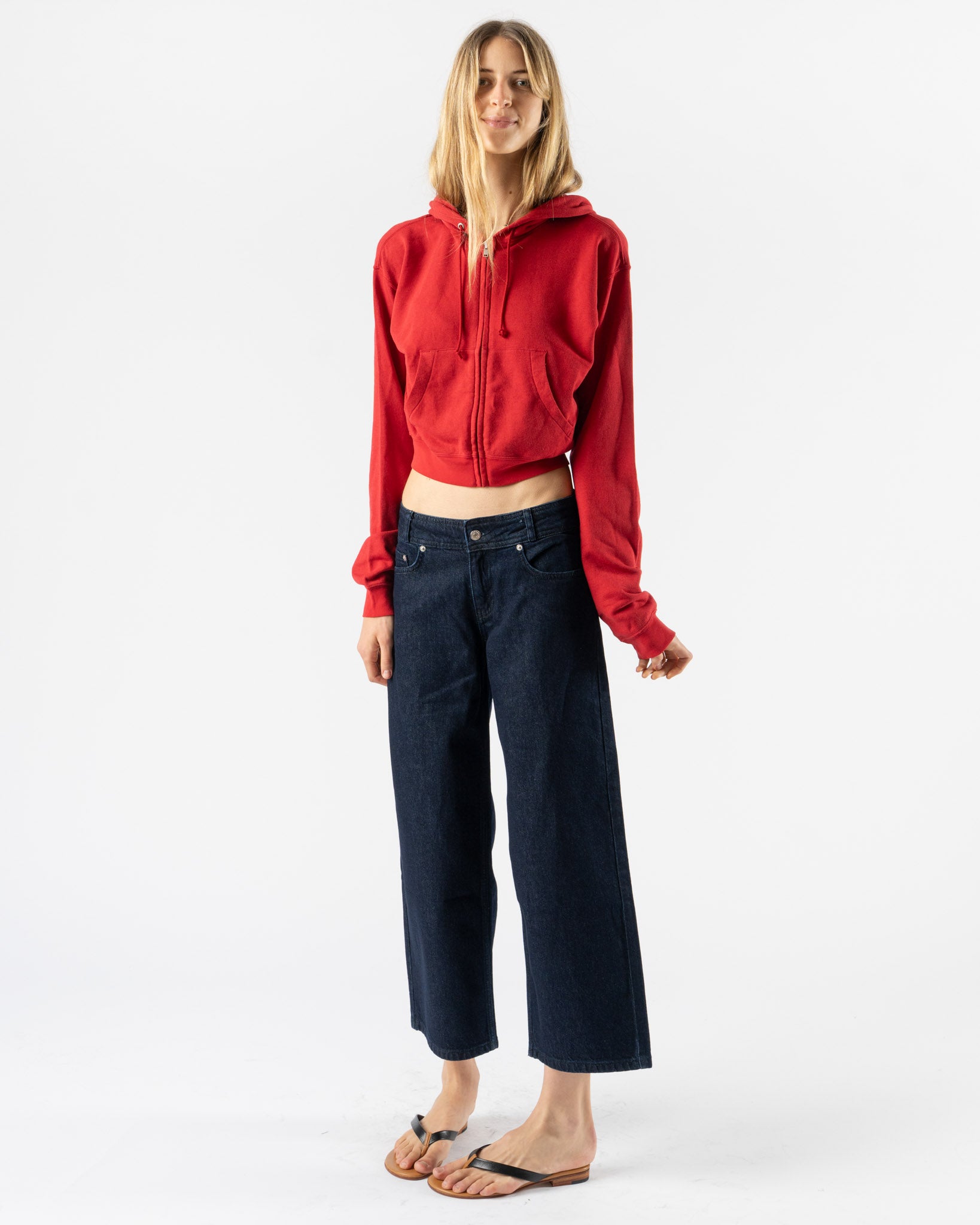 Auralee High Twist Parka Jacket in Red