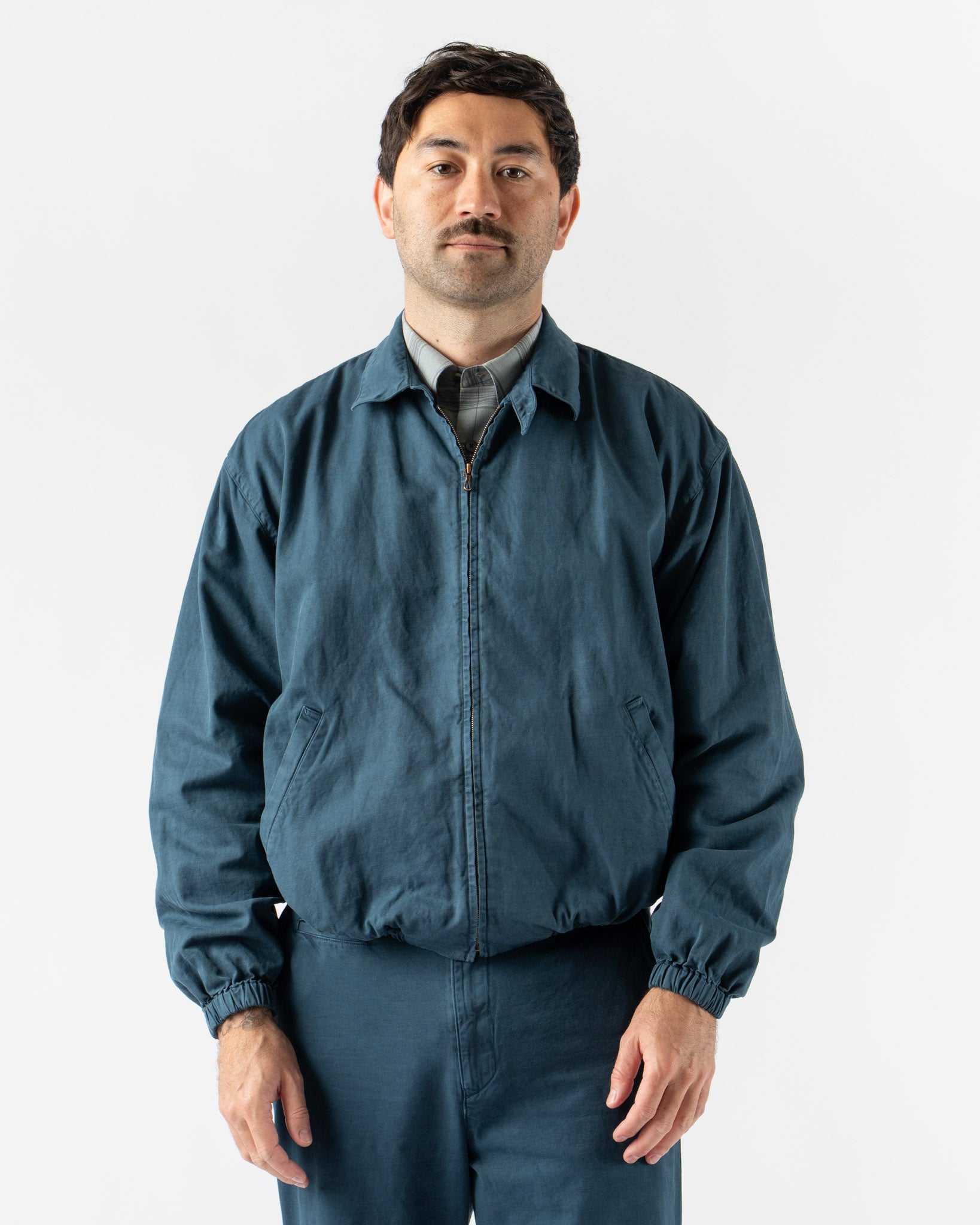 Auralee Product Dyed Finx Gabardine Swing Top in Dyed Navy